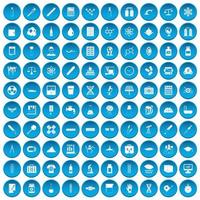 100 icone di laboratorio blu