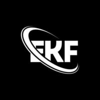 logo ekf. lettera ekf. design del logo della lettera ekf. iniziali logo ekf legate da cerchio e logo monogramma maiuscolo. tipografia ekf per il marchio tecnologico, commerciale e immobiliare. vettore