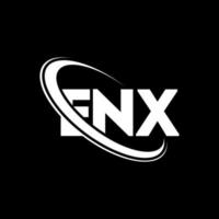 logo enx. lettera enx. design del logo della lettera enx. iniziali enx logo collegate con cerchio e logo monogramma maiuscolo. tipografia enx per il marchio tecnologico, commerciale e immobiliare. vettore