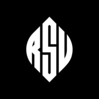 rsu cerchio lettera logo design con forma circolare ed ellittica. rsu lettere ellittiche con stile tipografico. le tre iniziali formano un logo circolare. rsu cerchio emblema astratto monogramma lettera marchio vettore. vettore