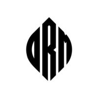 orm circle letter logo design con forma circolare ed ellittica. lettere ellittiche orm con stile tipografico. le tre iniziali formano un logo circolare. orm cerchio emblema astratto monogramma lettera marchio vettore. vettore