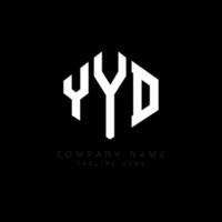 design del logo della lettera yyd con forma poligonale. yyd poligono e design del logo a forma di cubo. yyd esagono vettore logo modello colori bianco e nero. monogramma yyd, logo aziendale e immobiliare.