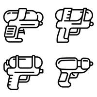 set di icone pistola a spruzzo, stile contorno vettore