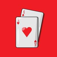 carte asso di cuore rosso e icona vettore diamante illustrazione