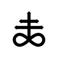 croce leviatano, il simbolo alchemico dell'icona vettoriale piatta di zolfo per giochi e siti Web, illustrazione vettoriale