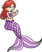 clipart colorate del fumetto della sirena graziosa vettore