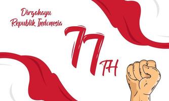 Merdeka Indonesia. felice 77a festa dell'indipendenza indonesiana vettore