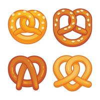 set di icone pretzel, stile cartone animato vettore