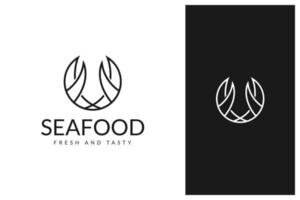 aragosta, artiglio di aragosta, logo design di frutti di mare vettore