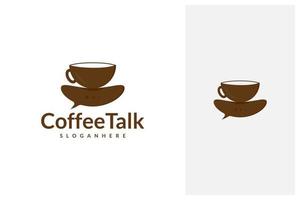 vettore di progettazione del logo di conversazione del caffè. icona del fumetto della tazza di caffè e della chat