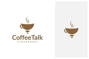 vettore di progettazione del logo di conversazione del caffè. icona del fumetto della tazza di caffè e della chat