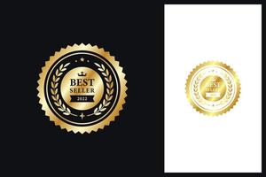lusso, logo best seller d'oro, badge, vettore di design medaglia