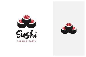 mucchio di sushi logo design vector