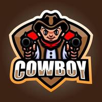 disegno della mascotte del cowboy vettore