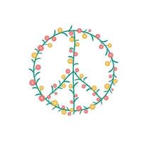simbolo di pace floreale. segno di pace vettore