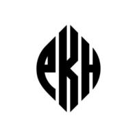 pkh circle letter logo design con forma circolare ed ellittica. pkh lettere ellittiche con stile tipografico. le tre iniziali formano un logo circolare. pkh cerchio emblema astratto monogramma lettera marchio vettore. vettore