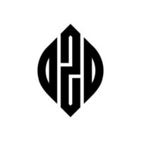 design del logo della lettera circolare ozd con forma circolare ed ellittica. ozd lettere ellittiche con stile tipografico. le tre iniziali formano un logo circolare. ozd cerchio emblema astratto monogramma lettera marchio vettore. vettore