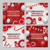 raccolta di post sui social media per il giorno dell'indipendenza dell'Indonesia vettore