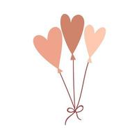 palloncini a forma di cuore. simpatico elemento decorativo per biglietti di auguri di San Valentino. illustrazione vettoriale isolato su uno sfondo bianco.