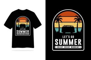lascia andare l'estate goditi ogni momento illustrazione del design della maglietta vettore