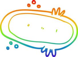 ameba del fumetto di disegno a tratteggio sfumato arcobaleno vettore