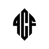 design del logo della lettera circolare qcf con forma circolare ed ellittica. qcf lettere ellittiche con stile tipografico. le tre iniziali formano un logo circolare. qcf cerchio emblema astratto monogramma lettera marchio vettore. vettore