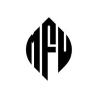 mfv circle letter logo design con forma circolare ed ellittica. mfv lettere ellittiche con stile tipografico. le tre iniziali formano un logo circolare. mfv cerchio emblema astratto monogramma lettera marchio vettore. vettore