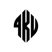 design del logo della lettera del cerchio qku con forma circolare ed ellittica. qku lettere ellittiche con stile tipografico. le tre iniziali formano un logo circolare. qku cerchio emblema astratto monogramma lettera marchio vettore. vettore