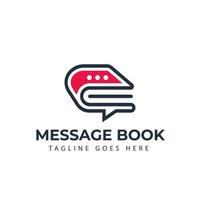 illustrazione del modello di logo di conversazione del libro, design del logo vettoriale del libro di chat perfetto per i simboli di affari, web, arte e social media