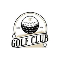 logo e badge sportivi vintage per mazza da golf. design del logo del modello di golf professionale vintage per mazza da golf vettore
