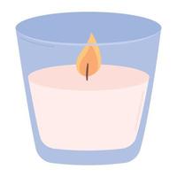 candela profumata hygge. illustrazione vettoriale piatta isolata su sfondo bianco.