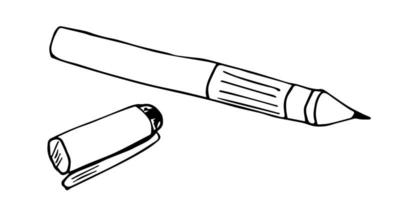 clipart penna vettoriale. forniture per ufficio disegnate a mano. per stampa, web, design, arredamento, logo vettore