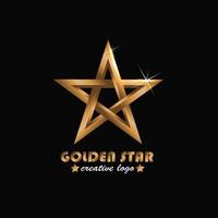 logo stella d'oro, stile 3d, elegante e moderno, vettore