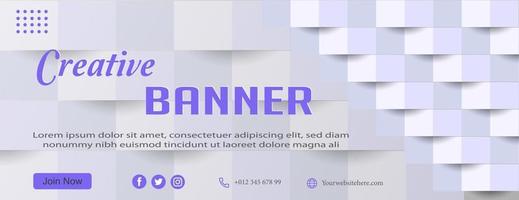 banner creativo sfondo disegno vettoriale 3d carta arte elegante struttura astratta