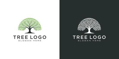 elementi di design del logo dell'albero. modello di logo giardino verde vettore