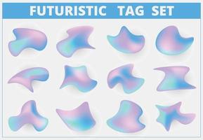 cielo astratto colorato tag futuristico set di grafica di design a forma libera. illustrazione vettoriale eps10