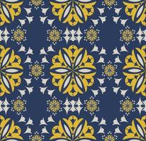 fiore geometrico etnico forma sfondo colorato giallo blu senza cuciture. utilizzare per tessuti, tessuti, elementi di decorazione d'interni, tappezzeria, avvolgimento. vettore