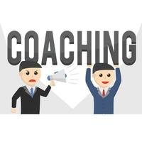 carattere di progettazione di coaching aziendale su sfondo bianco vettore