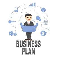 carattere di progettazione del business plan su sfondo bianco vettore