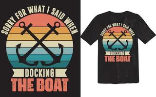 design divertente della maglietta da crociera per le vacanze estive del capitano amante della barca vettore