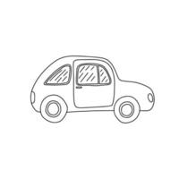 illustrazione dell'automobile di vettore di doodle carino. pagina da colorare di auto estiva disegnata a mano