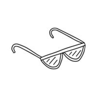 illustrazione vettoriale di occhiali da sole doodle. occhiali da sole estivi semplici disegnati a mano di vettore