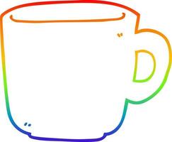 tazza di caffè del fumetto del disegno della linea del gradiente dell'arcobaleno vettore