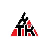 xtk triangolo logo design lettera con forma triangolare. monogramma del design del logo del triangolo xtk. modello di logo vettoriale triangolo xtk con colore rosso. logo triangolare xtk logo semplice, elegante e lussuoso.