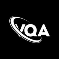 logo vqa. lettera vqa. design del logo della lettera vqa. iniziali vqa logo collegate con cerchio e logo monogramma maiuscolo. tipografia vqa per il marchio tecnologico, commerciale e immobiliare. vettore