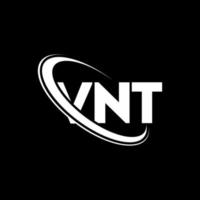 logo vnt. vnt lettera. design del logo della lettera vnt. iniziali vnt logo collegate con cerchio e logo monogramma maiuscolo. tipografia vnt per il marchio tecnologico, commerciale e immobiliare. vettore