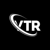 logo VTR. lettera vtr. design del logo della lettera vtr. iniziali vtr logo collegate con cerchio e logo monogramma maiuscolo. tipografia vtr per il marchio tecnologico, commerciale e immobiliare. vettore