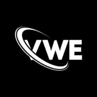 vwe logo. vwe lettera. design del logo della lettera vwe. iniziali vwe logo collegate con cerchio e logo monogramma maiuscolo. tipografia vwe per il marchio tecnologico, commerciale e immobiliare. vettore