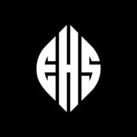 ehs design del logo della lettera del cerchio con forma circolare ed ellittica. ehs lettere ellittiche con stile tipografico. le tre iniziali formano un logo circolare. ehs cerchio emblema astratto monogramma lettera marchio vettore. vettore