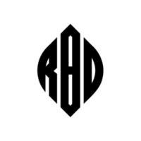 design del logo della lettera del cerchio rbd con forma circolare ed ellittica. lettere di ellisse rbd con stile tipografico. le tre iniziali formano un logo circolare. rbd cerchio emblema astratto monogramma lettera marchio vettore. vettore